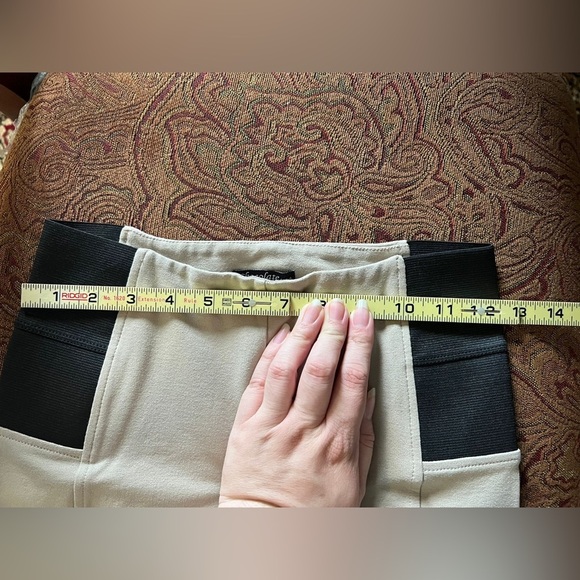 Chocolate U.S.A. Khaki Skinny Work Pants / Slacks with Black Waistband - Picture 6 of 7